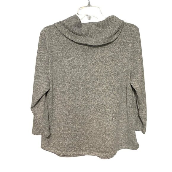 Adrienne Vittadini Cowl Neck Gray Pull Over Sweater Women's Size Large NWT - Picture 2 of 10